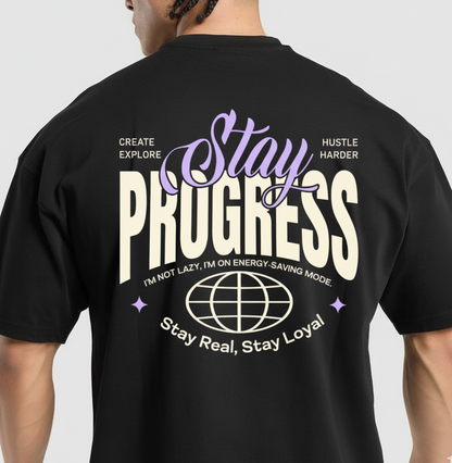 The 'Stay Progress' Hustle Oversized Tee