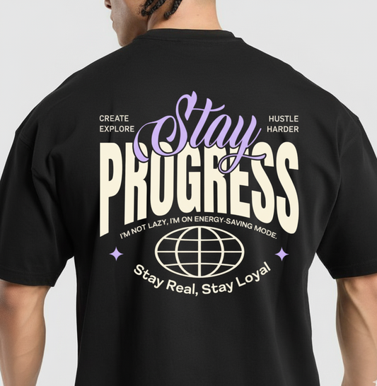 The 'Stay Progress' Hustle Oversized Tee